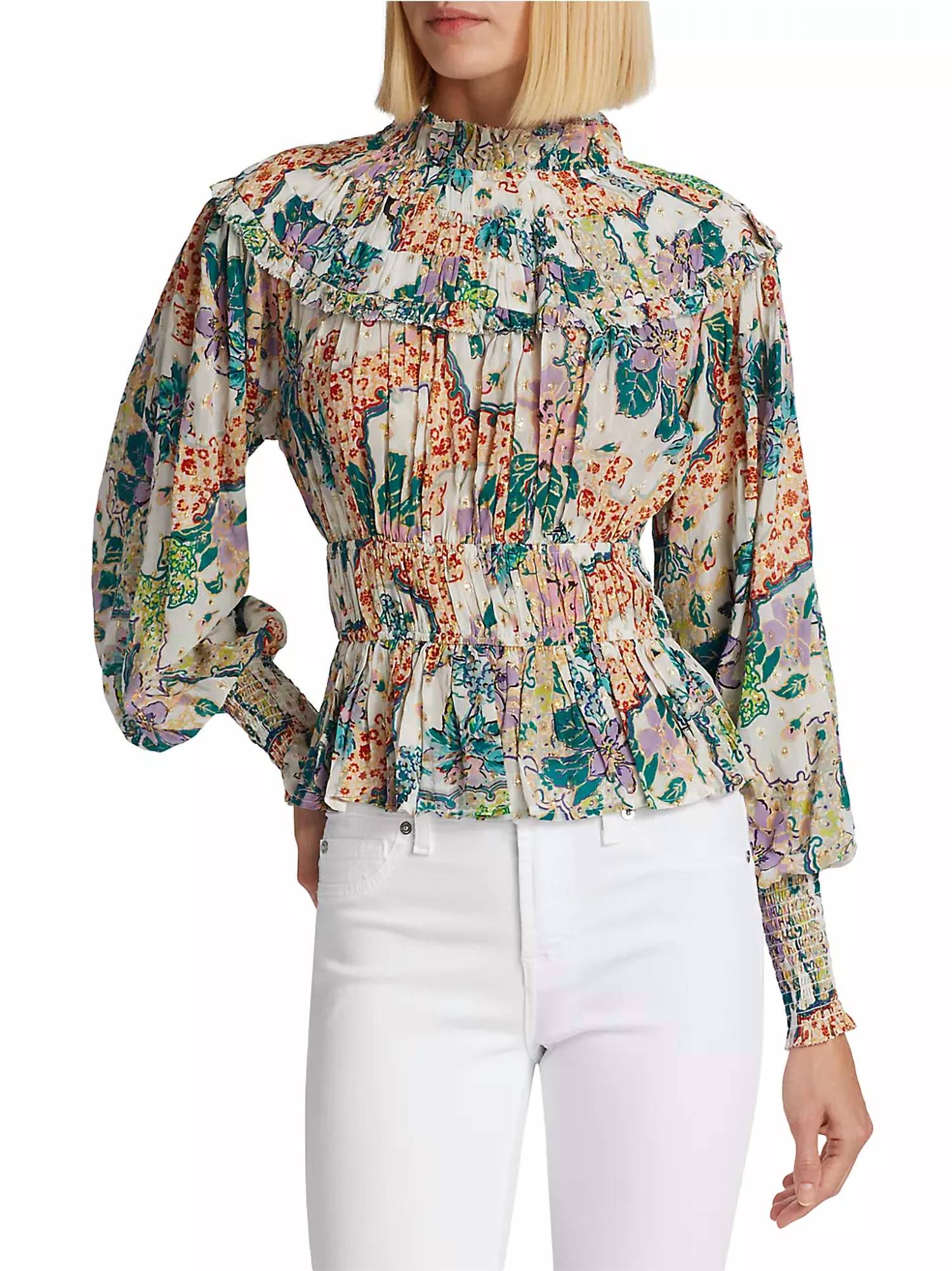 Francesca Metallic Floral Top