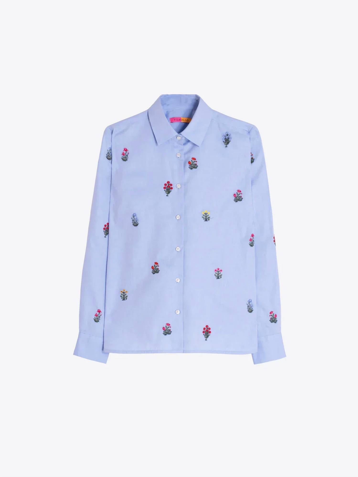 Vilagallo - Embroidered Flowers Shirt