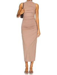 Susana Monaco - Gathered Mock Neck Sleeveless Dress