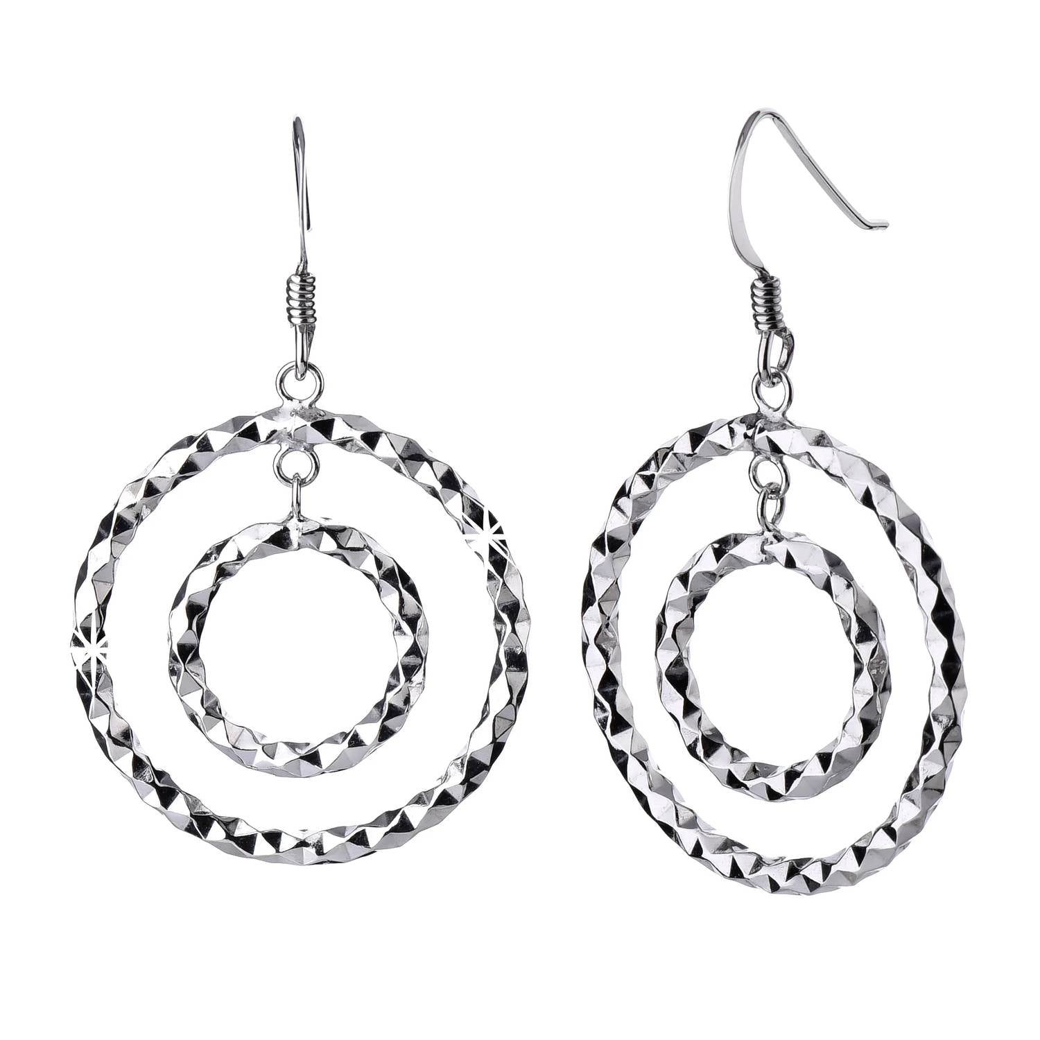 Gold & Honey - Women's Circle Drop Hoop Earrings And Pendant Necklace Set