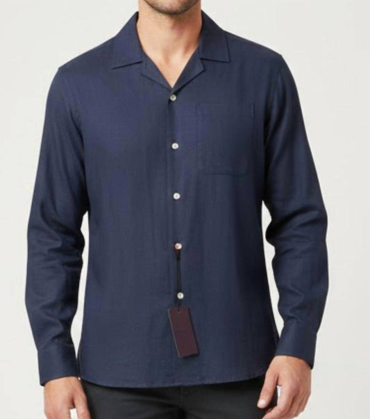 Isaia - Broadcloth Camp Collar Button-up Shirt