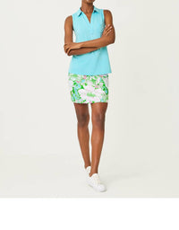 Lilly Pulitzer Dune Sleeveless Polo Top in heathered capri blue - women's blouse - view 4