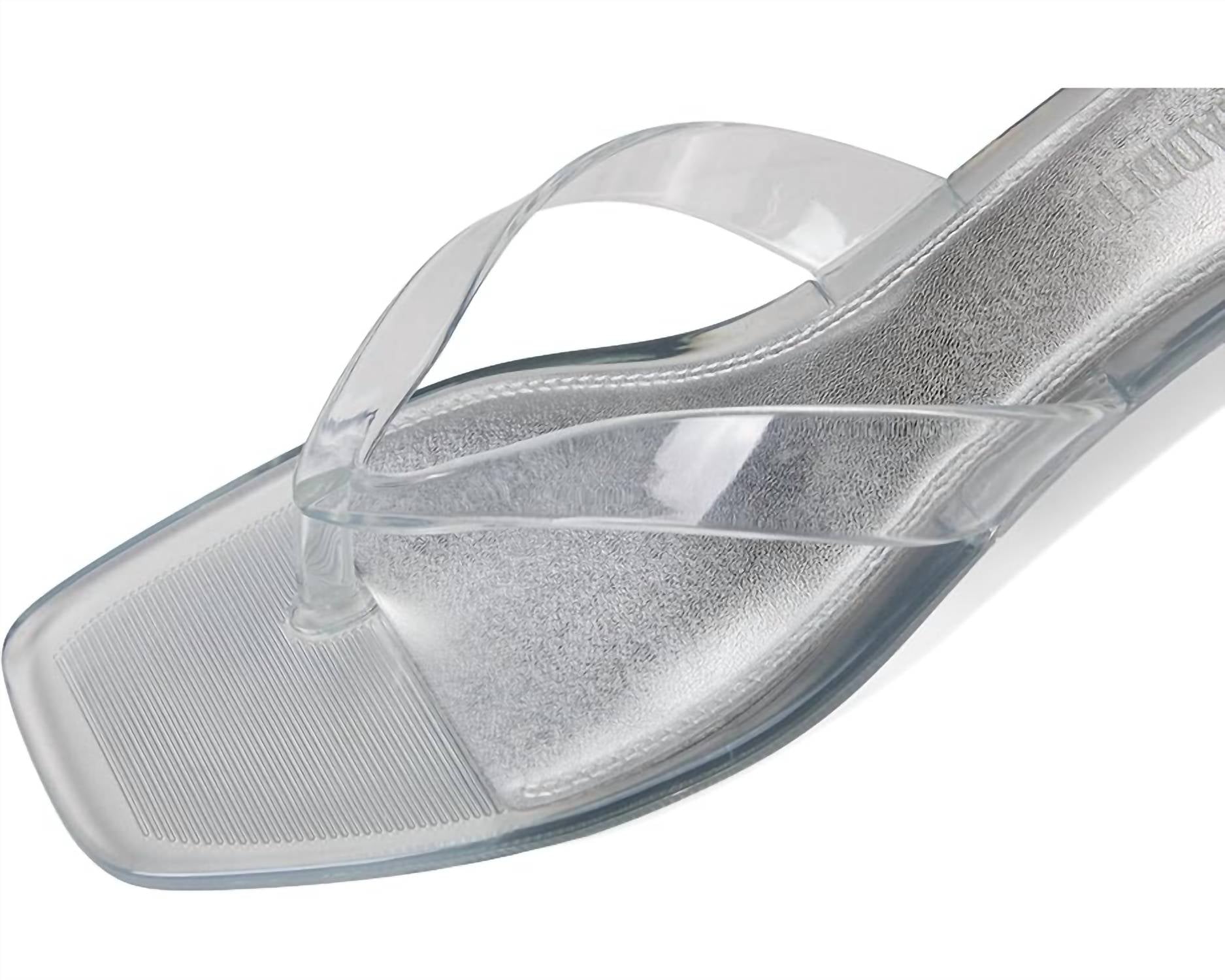STEVE MADDEN Women's Tracie Y2k Jelly Thong Kitten Heel Sandal in clear - women's sandal - view 6