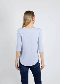Elliott Lauren - Caroline Crewneck Tee With Rib Sleeve And Gusset