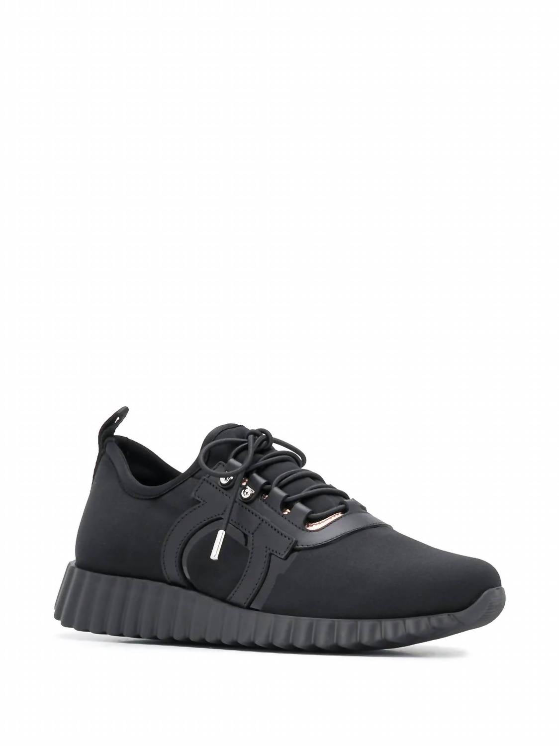 Salvatore Ferragamo Women's Gancini Low Top Sneakers in black 2 - women's sneaker - detail view