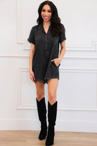 Day + Moon - Every Day Casual Washed Denim Romper
