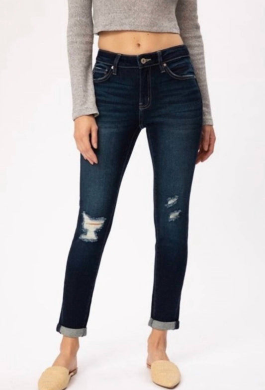 Kancan - Distressed Mid Rise Jean