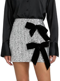 Milly - Rhea Sequined Bow Tie Miniskirt