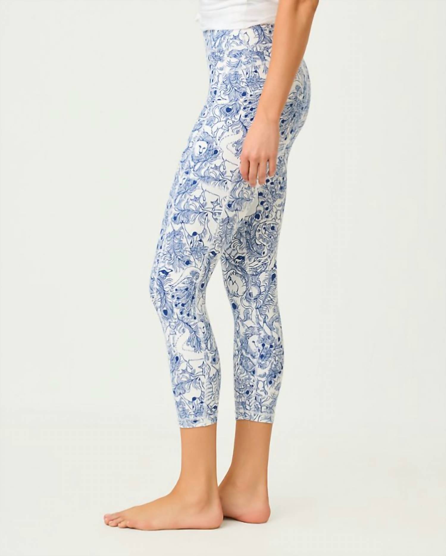 Lilly Pulitzer WEEKENDER HIGH RISE MIDI LEGGING in starlight navy zoology - women's pants - view 4