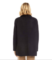 Karen Kane Oversized Brushed Blazer in black - women's jacket - detail view