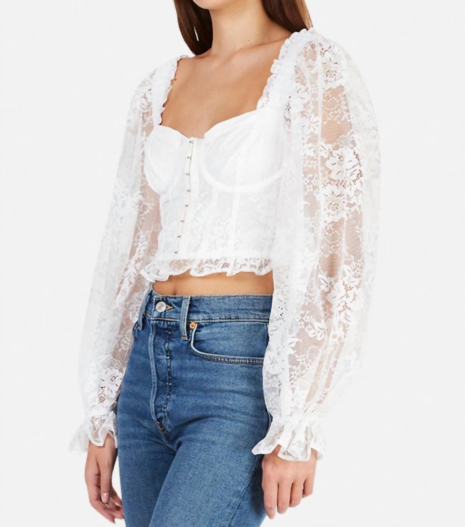 For Love & Lemons - Cheyenne Lace Bustier Top