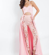 Rachel Allan - Stretch Satin Gown With Beaded Pants