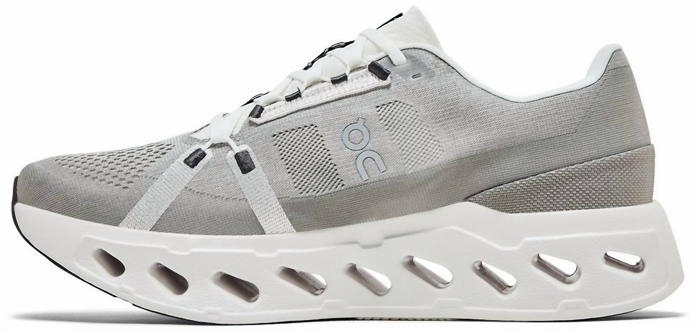 On Men's Cloudeclipse Running Shoes in alloy white 2 - men's shoe - detail view