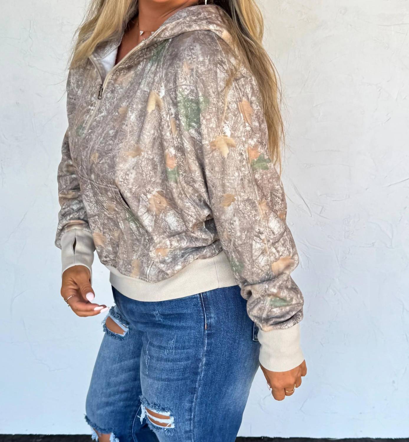 BLAKELEY Woods Easy Does It Pullover in washed camo - women's top - view 4