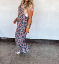 BLAKELEY Cassidy Denim Overalls in pink floral ditsy - women's pants - view 4