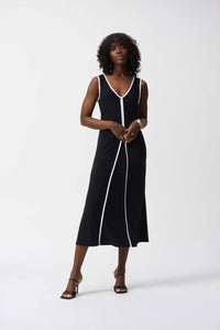Joseph Ribkoff - V-neck Sleeveless A-line Dress
