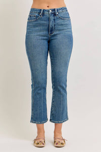 Judy Blue High Kick Waist Flare Jeans in medium wash - women's jeans