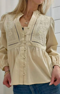 Mint Exclusives - Evie Embroidered Peasant Blouse