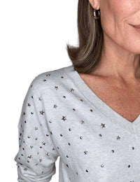 J. Society - V-neck Star Studded Sweater
