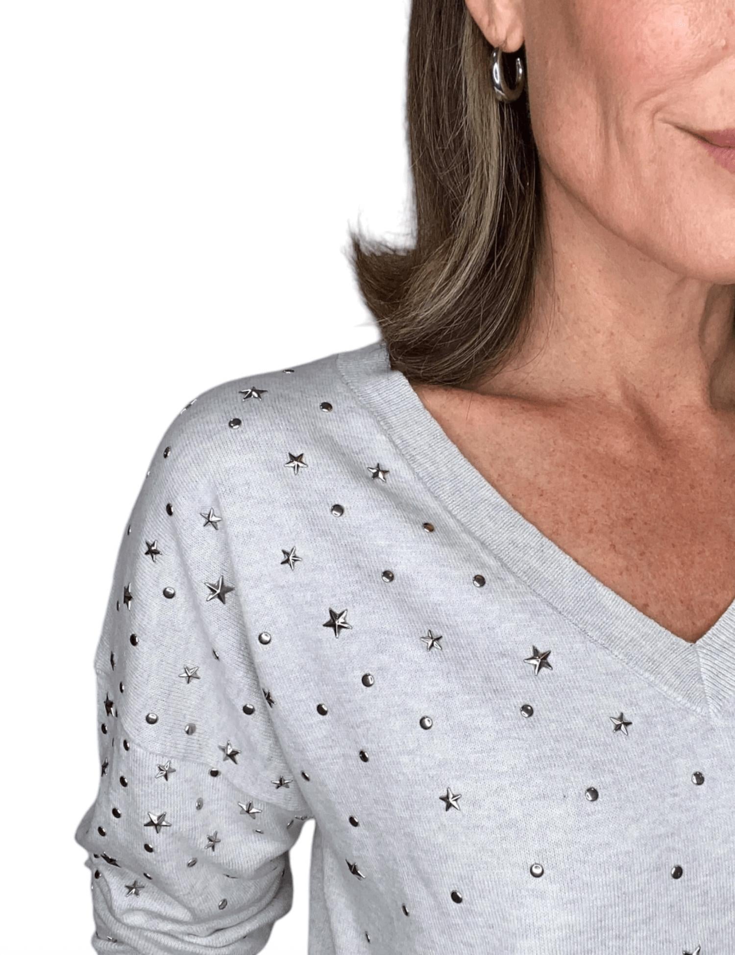 J. Society - V-neck Star Studded Sweater