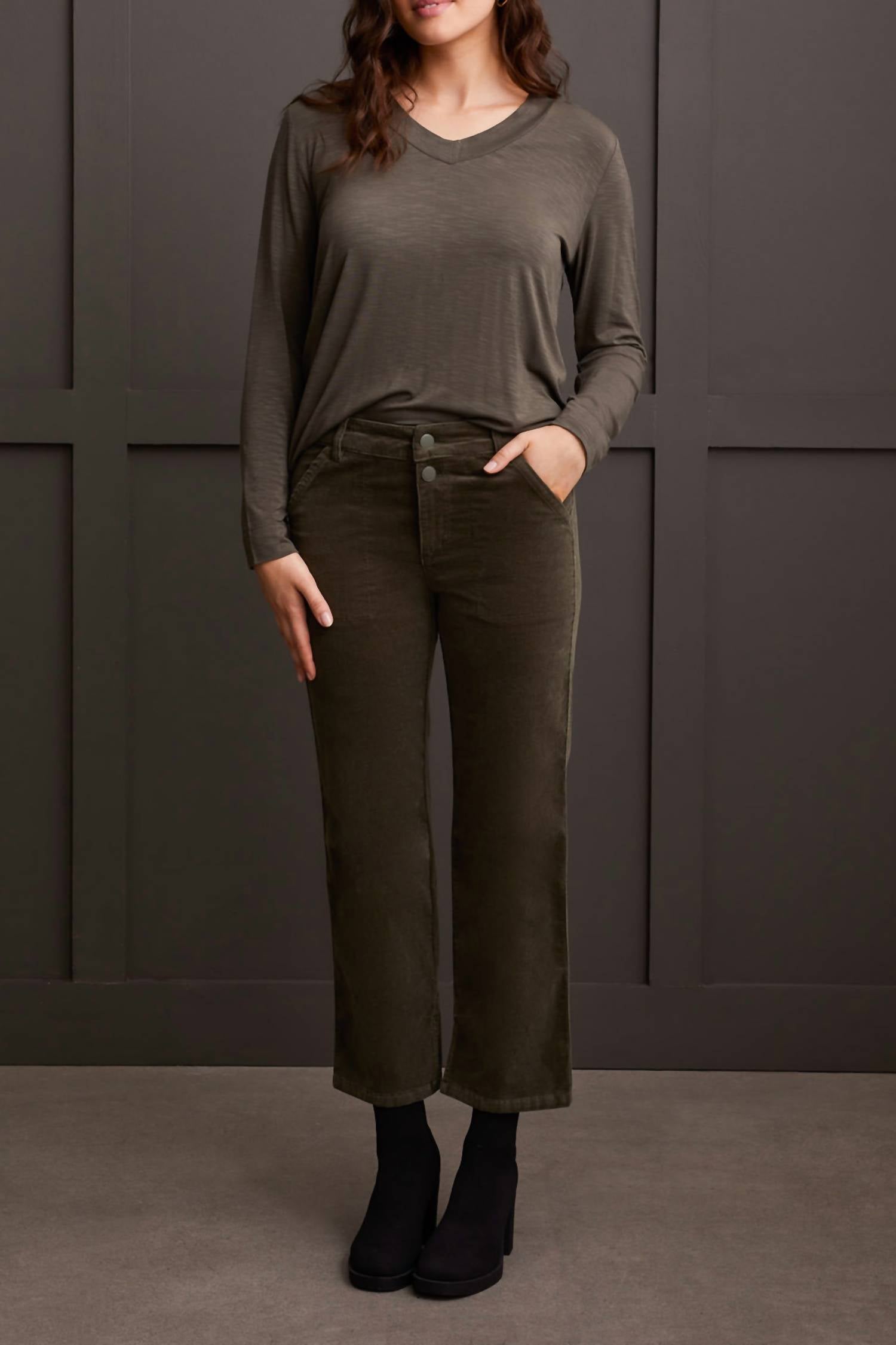 Tribal - STRETCH CORDUROY STRAIGHT LEG PANTS