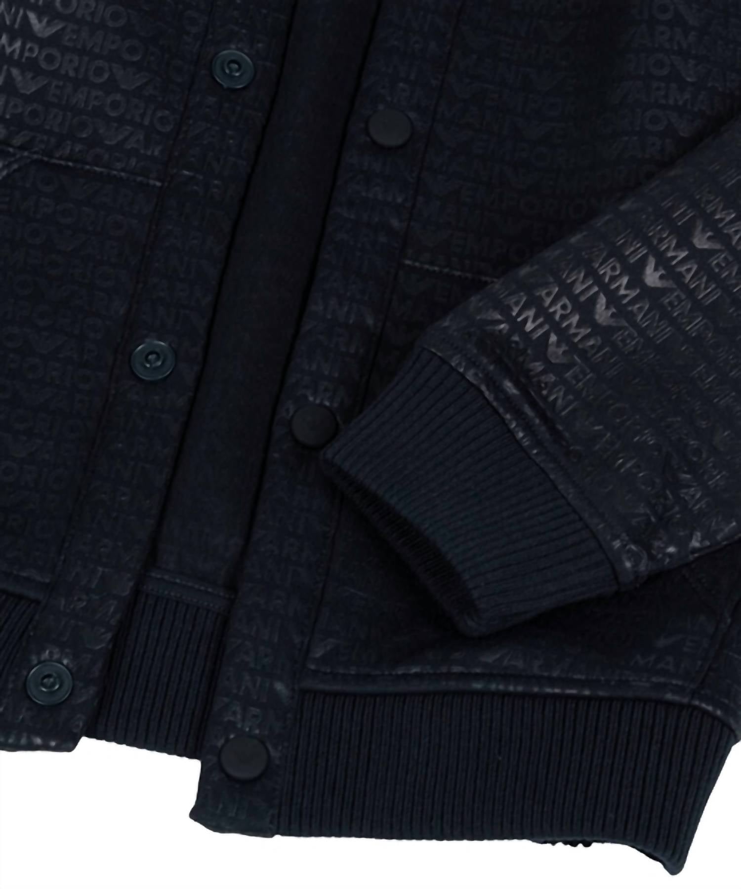 Armani - Boys Logo Print Button Up Hoodie