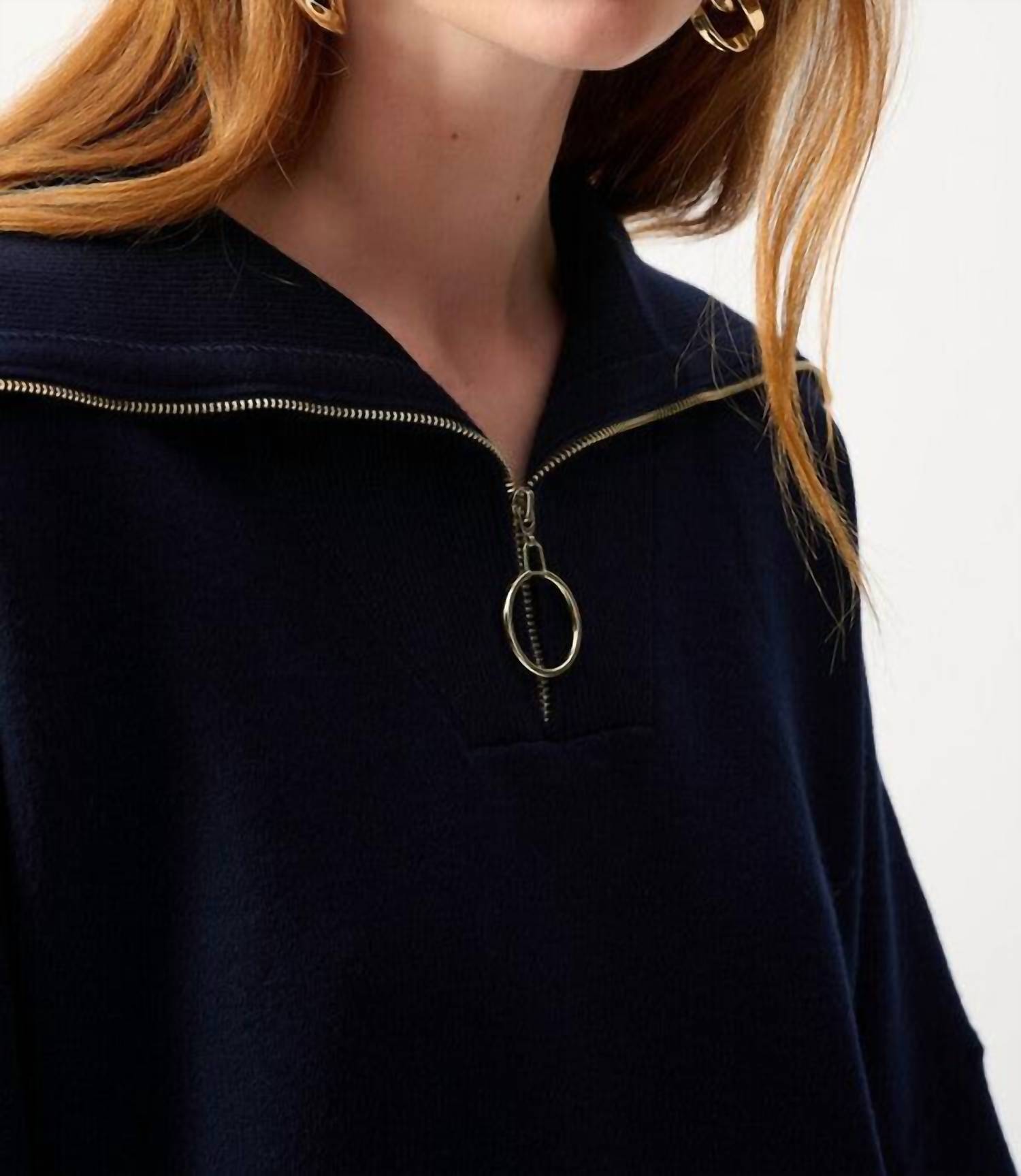 Joseph Ribkoff - Jacquard Zip Collar Sweater