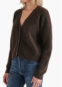 STEVE MADDEN Beckie Cardigan in chestnut 1 - women's cardigan - detail view