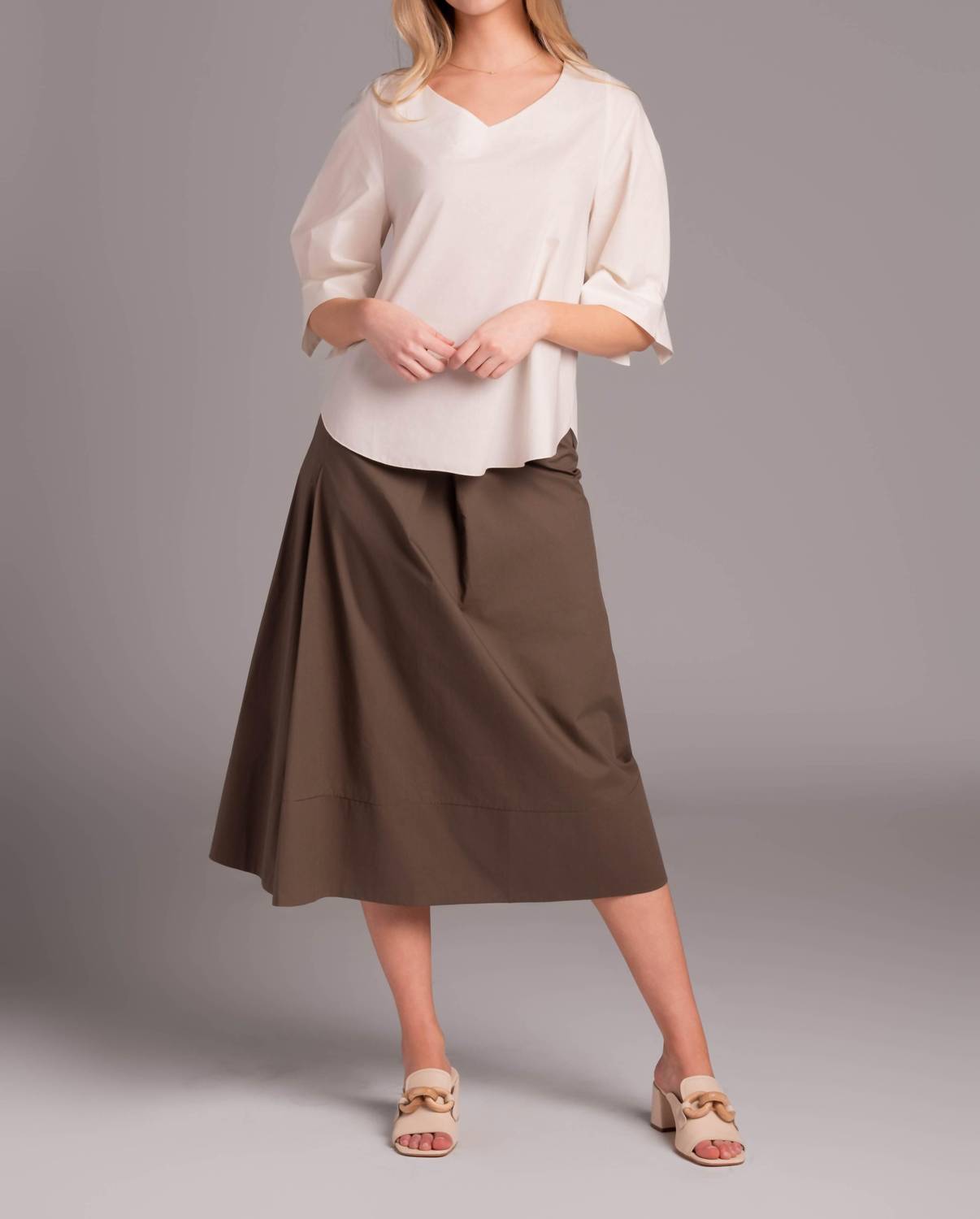 Susanne Bommer - Cotton V-neck Top