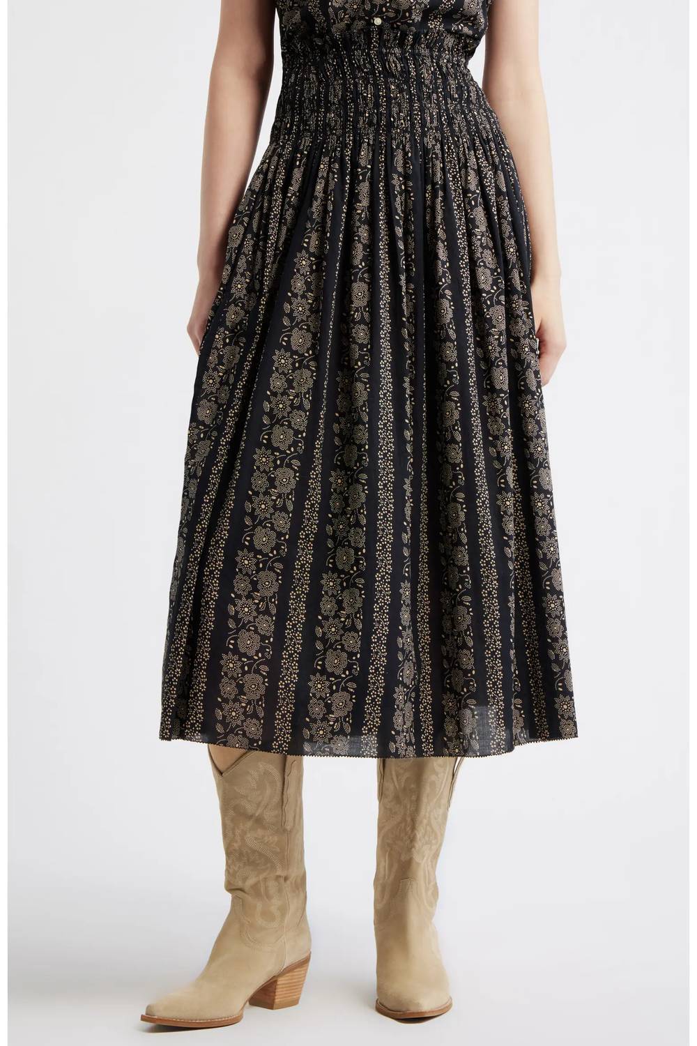 The Great. - Canary Print Midi Skirt