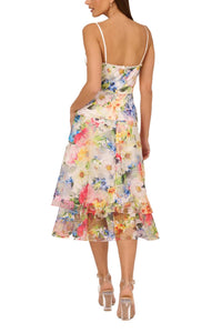 Adrianna Papell - Printed Embroidered Fit & Flare Dress