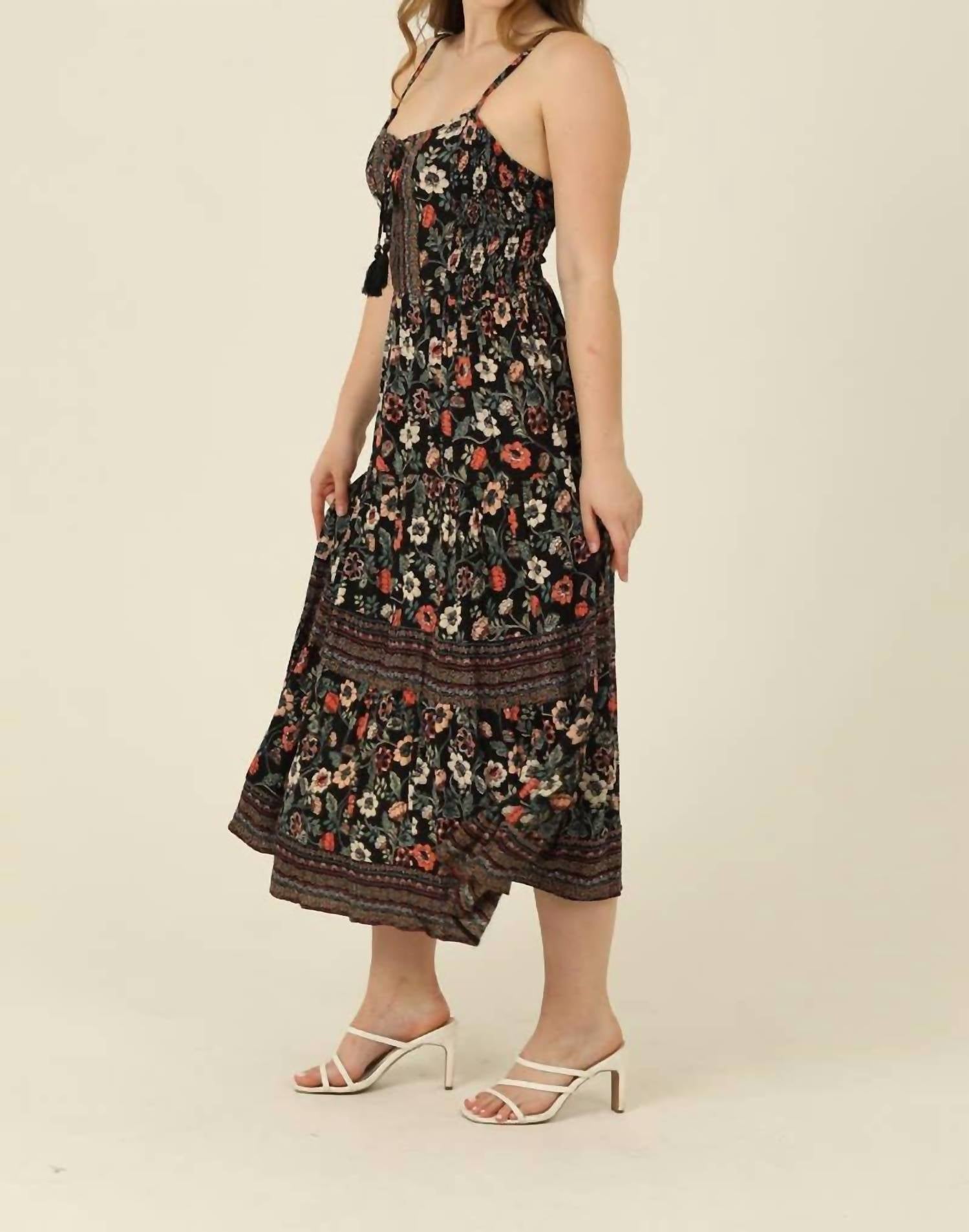 Angie - Mia Floral Open Back Maxi Dress