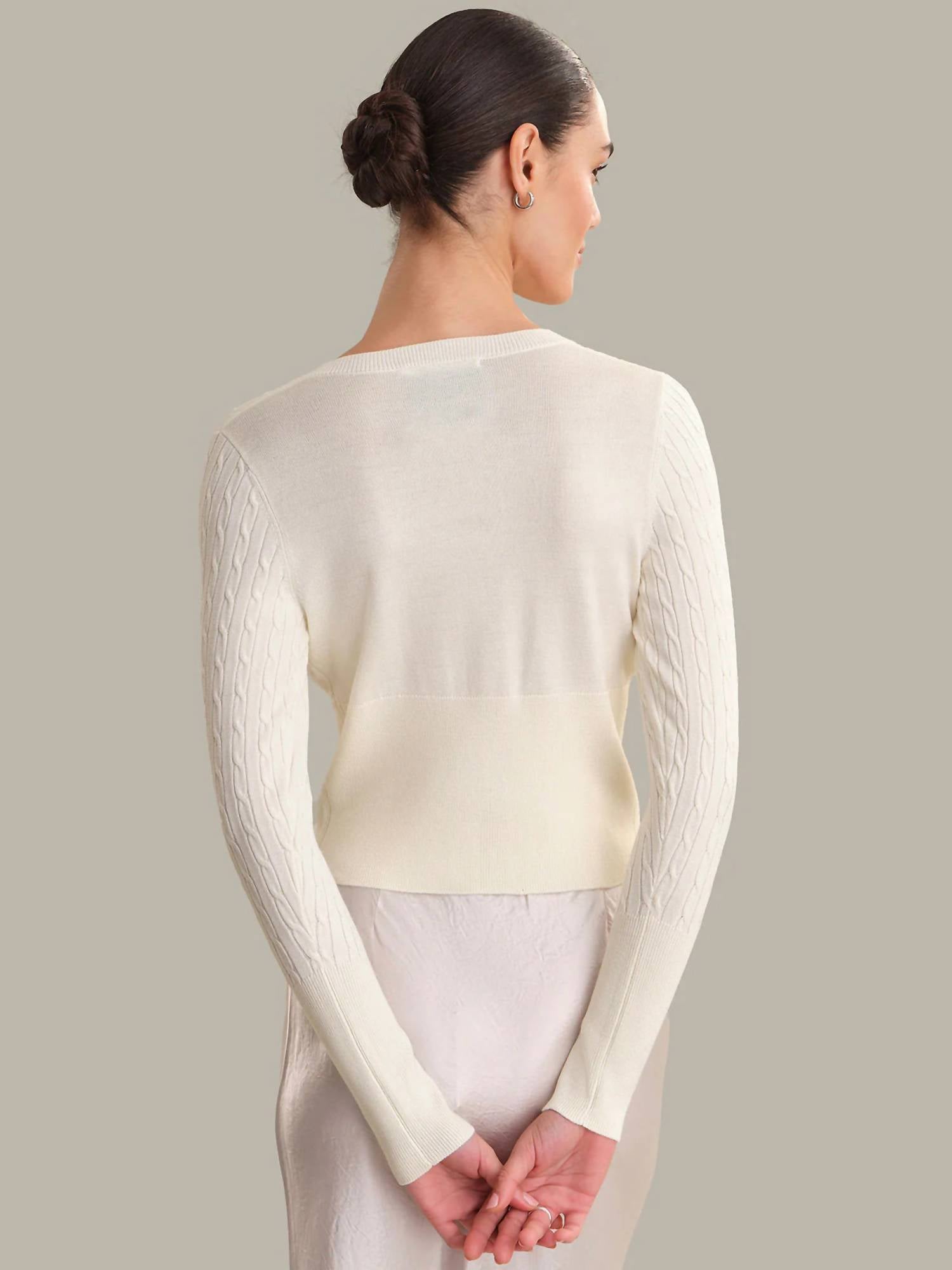 525 America - Audra Cropped Cable-Knit Cardigan