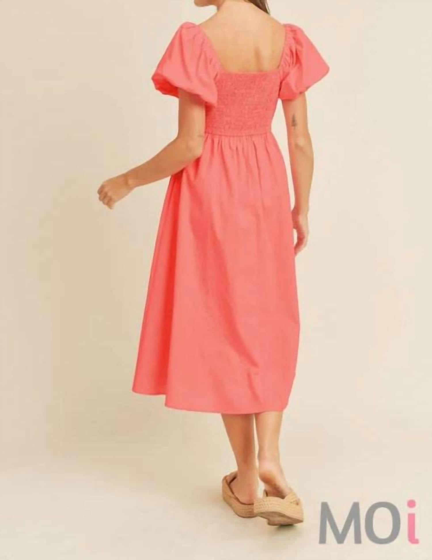 &Merci - Puff Sleeve Midi Dress