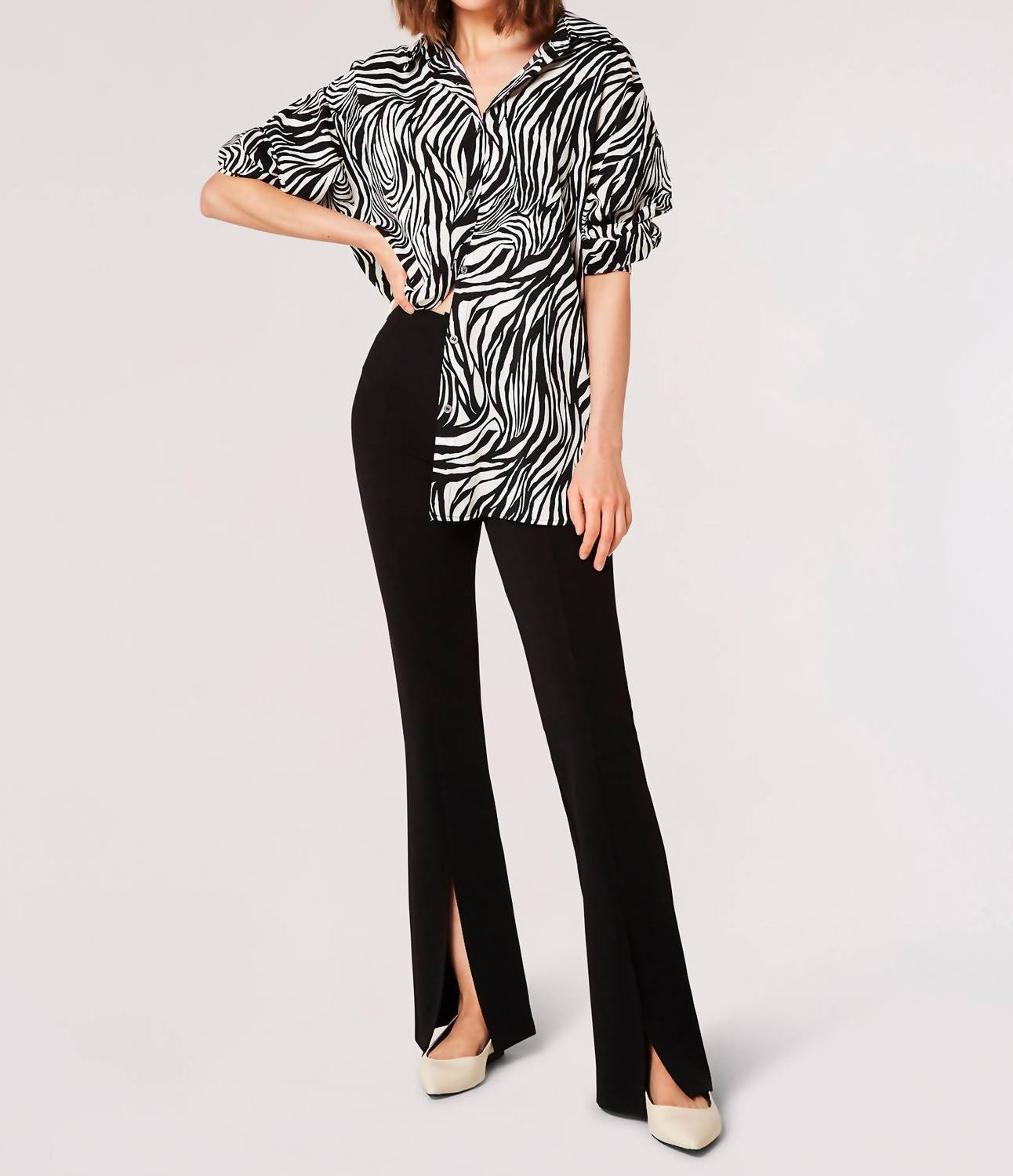 Apricot - Split Front Jersey Crepe Pants