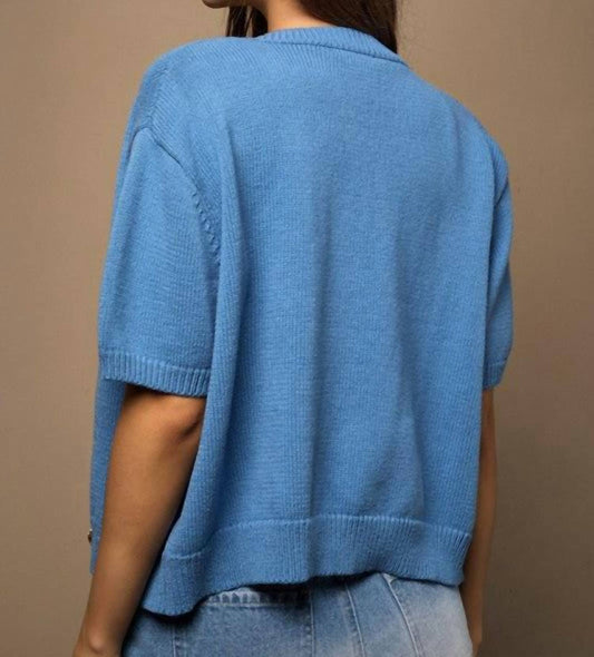 Le Lis - Short Sleeve Cardigan Sweater