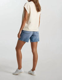 Doe And Rae - Floral Embroidery Mix Muscle Top