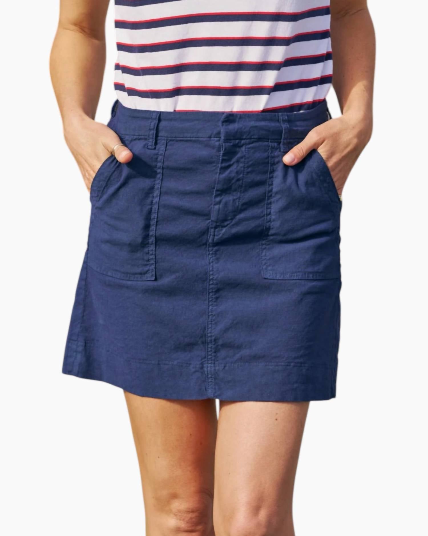 Frank & Eileen Jameson Skirt in summer navy - women's skirt
