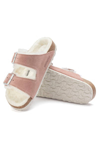 BIRKENSTOCK Women's Arizona Shearling Suede Narrow Sandals in pink clay - women's sandal - alternate view