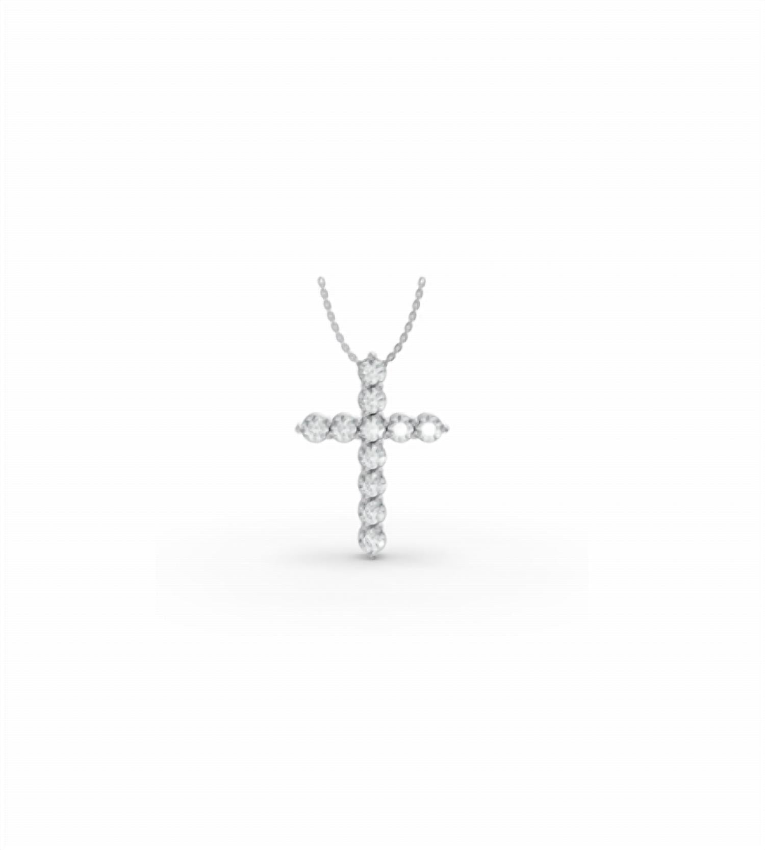 AAMIAA 925SS LAB GROWN DIAMOND CROSS PENDANT WITH CHAIN 0.25CTW in silver - women's jewelry