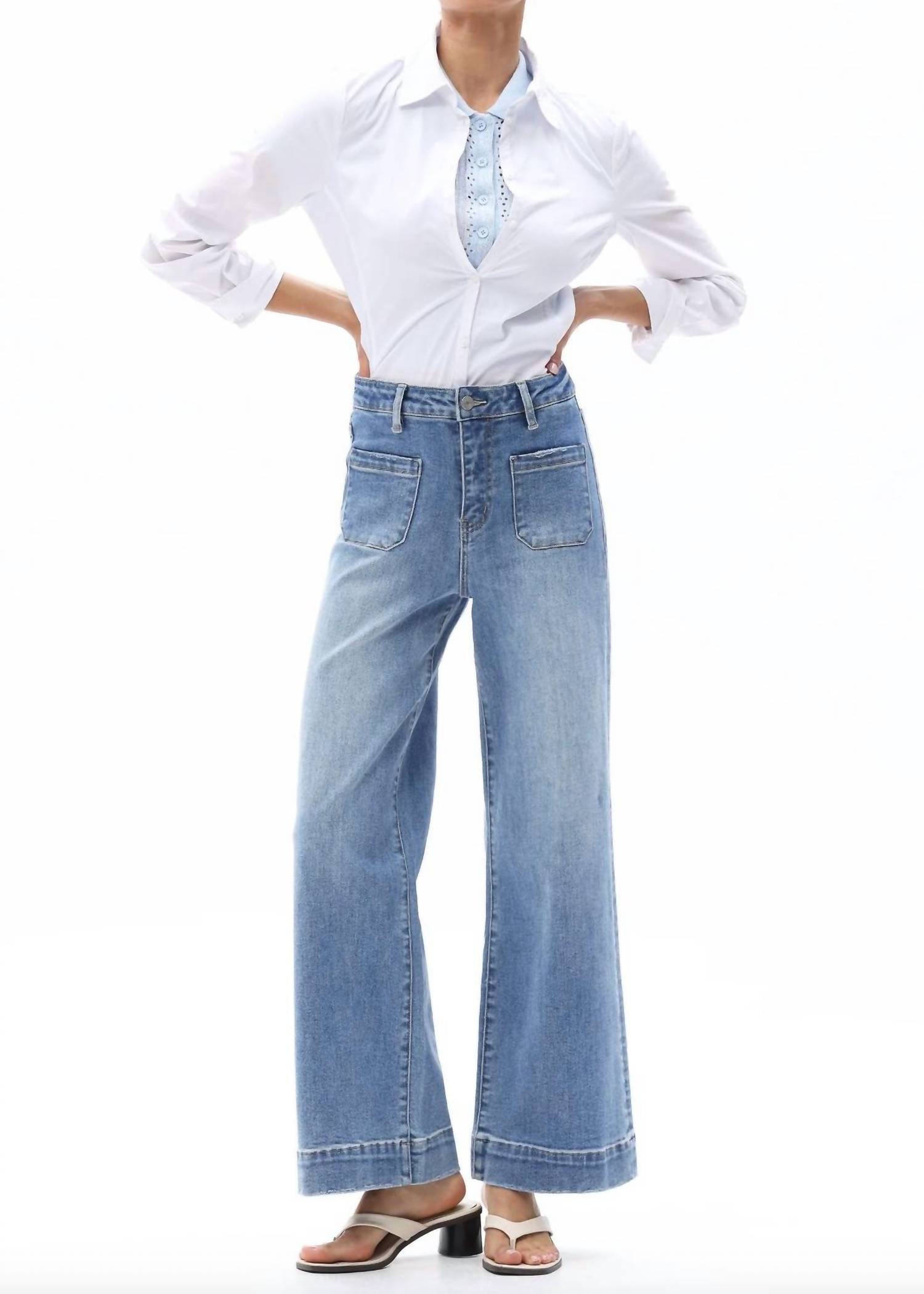 Bayeas - High Rise Wide Leg Jeans