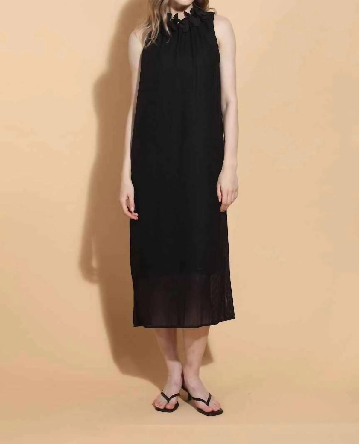 Jessie Liu - Petal Detail Around The Neck Midi Dress