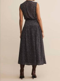 Z Supply Etta Aspen Floral Midi Dress in java - women's dress - detail view