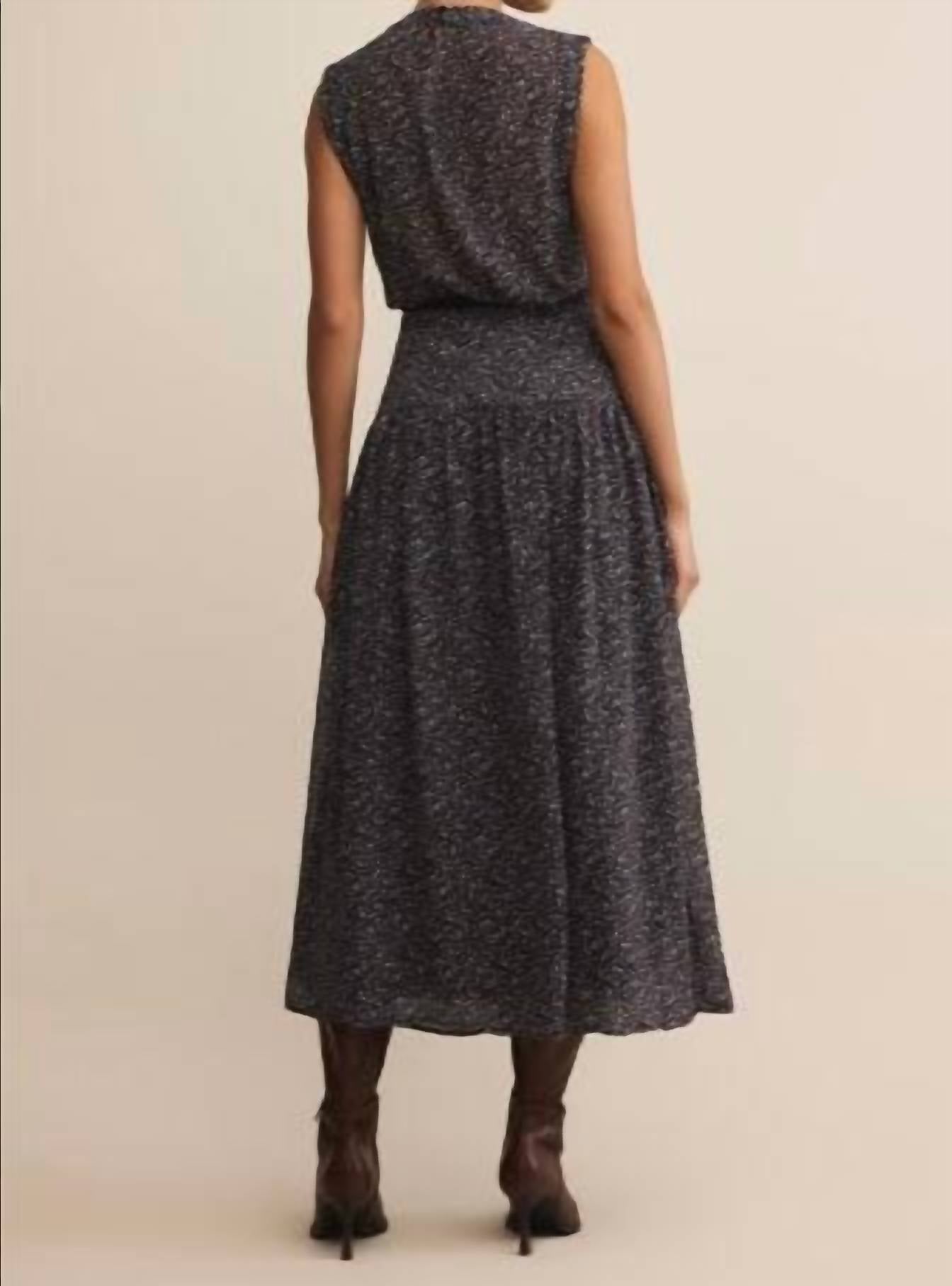 Z Supply Etta Aspen Floral Midi Dress in java - women's dress - detail view