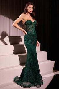 Ladivine - Basque Waist Illusion Bodice Dress