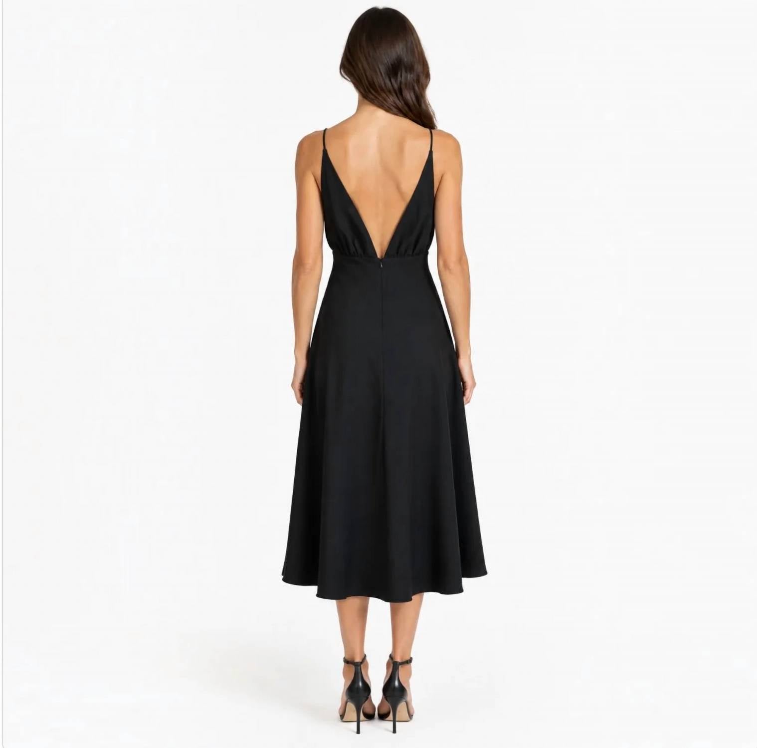 Rue Sophie - Liana Plunging Tea Length Dress