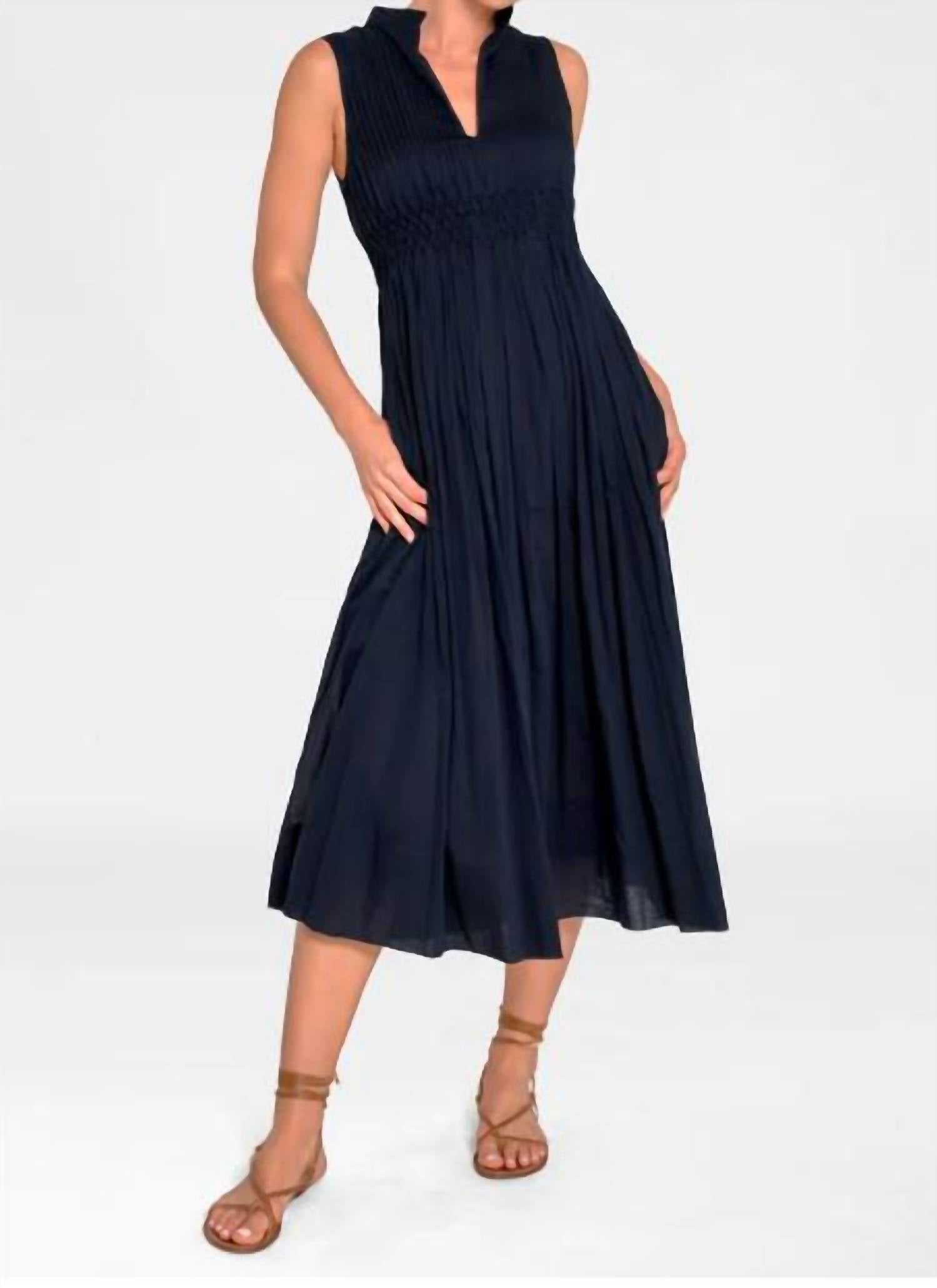 GRETCHEN SCOTT Aurora Goddess Dress in navy - women's dress