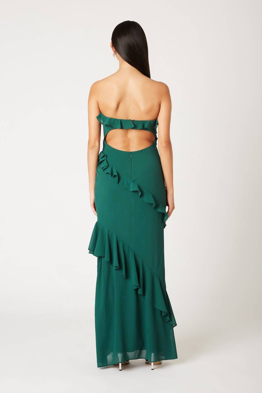 Cotton Candy La - Strapless Ruffle Tiered Maxi Dress