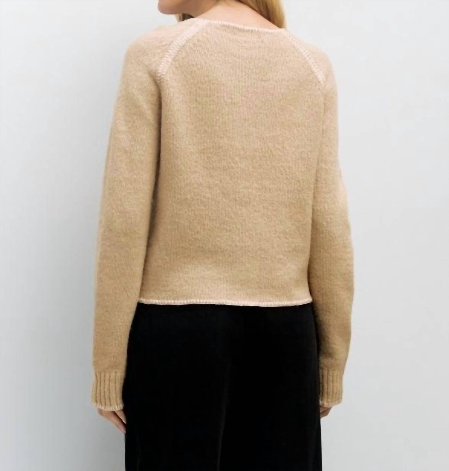 MOD REF Patty Cardigan in beige pink - women's cardigan - alternate view