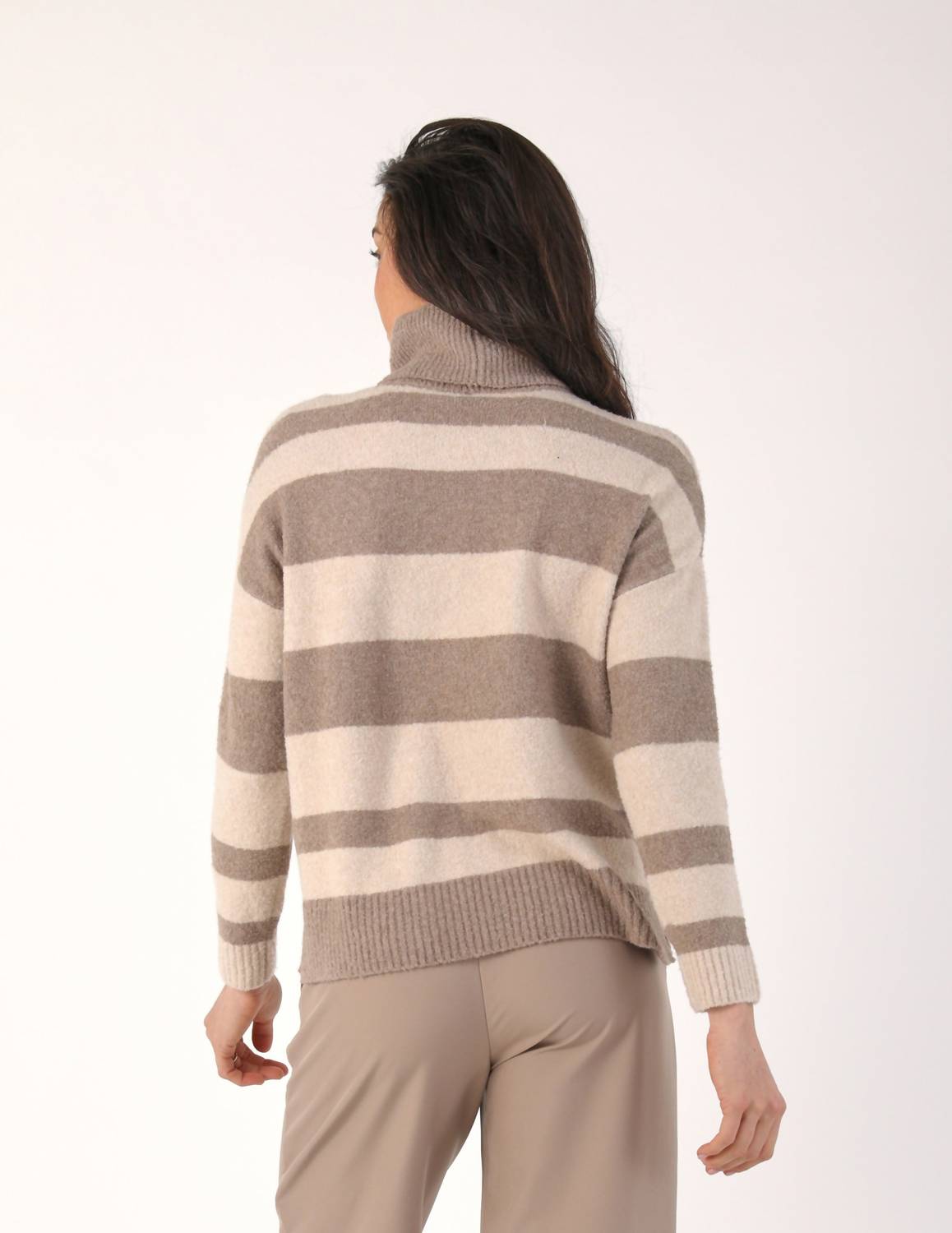 glyder Shelly Turtleneck Sweater in oatmilk latte - women's sweater - alternate view